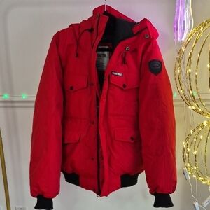 Ecko Unlimited Red Men's Puffer Jacket with Hood